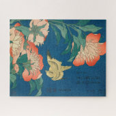 Pioenen en kanarie door Katsushika Hokusai Legpuzzel (Horizontaal)