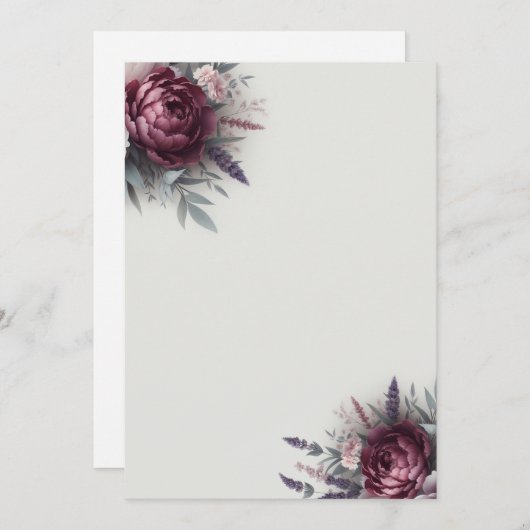 Pioenen en Lavendel Kaart (Voorkant / Achterkant)