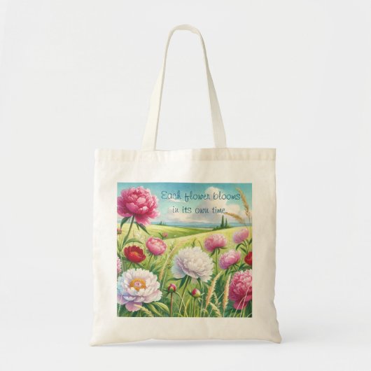 Pioenen en prijsopgave tote bag (Voorkant)