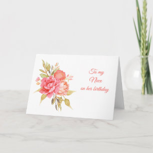 Pioenen en Rozen Bloemenboeket Verjaardag Kaart