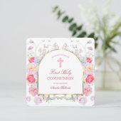 Pioenen en Rozen boog eerste communie plein Kaart (Staand voorkant)