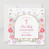 Pioenen en Rozen boog eerste communie plein Kaart (Voorkant)