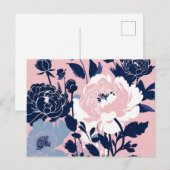 Pioenen en Rozen Contrast Silhouette Bloemen Briefkaart (Voorkant / Achterkant)