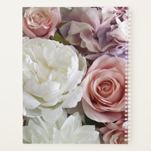 pioenen en Rozen Custom Year Floral Planner (Achterkant)
