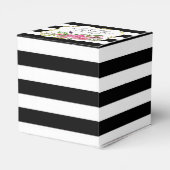 Pioenen en strepen bruiloft gunst geschenkdoos bedankdoosjes (Achterkant)