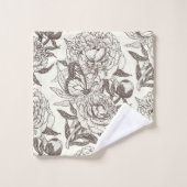 Pioenen en vlinders blokkeren print, aantal aan ui bad handdoek (Wasdoekje)