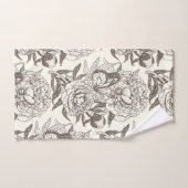 Pioenen en vlinders blokkeren print, aantal aan ui bad handdoek (Handdoek)