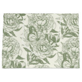 Pioenen en vlinders blokkeren print, salie en groe groot cadeauzakje (Voorkant)