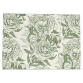 Pioenen en vlinders blokkeren print, salie en groe groot cadeauzakje (Achterkant)