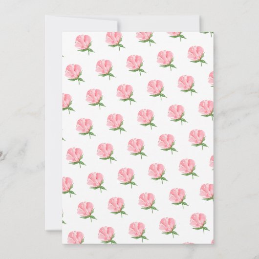 Pioenen Floral Spaanse Eerste Communie Kaart (Achterkant)