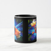 Pioenen in blauw licht mok (Midden)