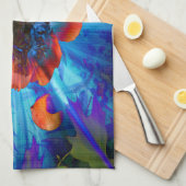 Pioenen in blauw licht theedoek (Quarter Fold)