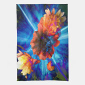 Pioenen in blauw licht theedoek (Verticaal)