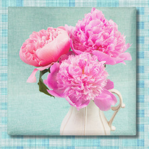 Pioenen in de pitcher van een boer magneet