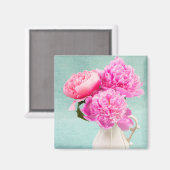 Pioenen in de pitcher van een boer magneet (Voorkant / Achterkant)