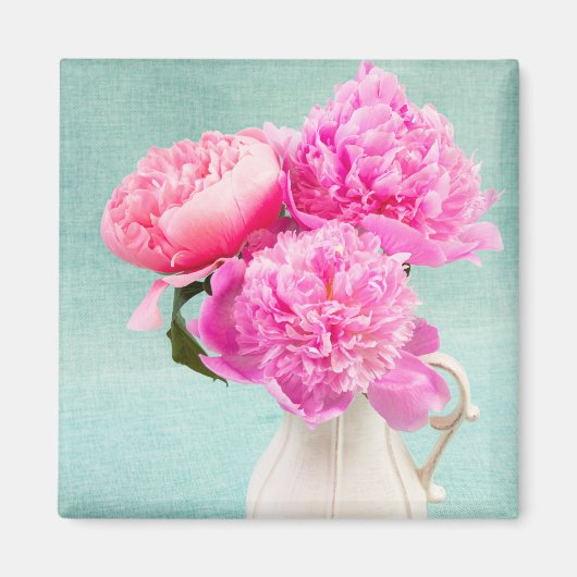 Pioenen in de pitcher van een boer magneet (Voorkant)