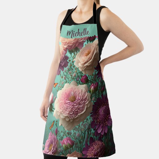 pioenen in roze en bordeaux, op maat schort (Insitu)