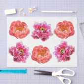 Pioenen - Koraal & Roze - Decoupage Tissue Paper Tissuepapier (Craft)