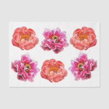 Pioenen - Koraal & Roze - Decoupage Tissue Paper