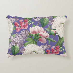 Pioenen & Lilacs Bloementuin Waterverf Patroon Accent Kussen
