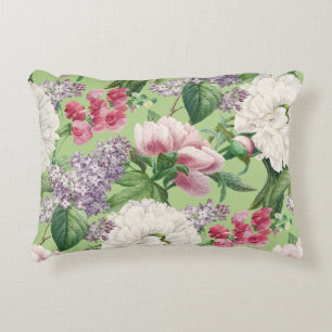 Pioenen & Lilacs Bloementuin Waterverf Patroon Accent Kussen