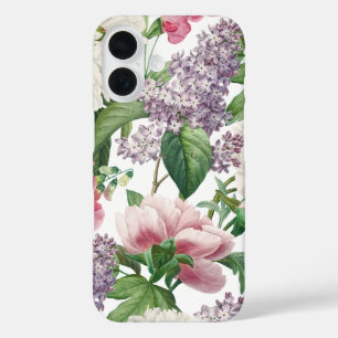 Pioenen & Lilacs Bloementuin Waterverf Patroon iPhone 16 Hoesje
