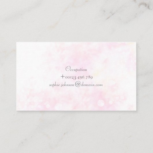 Pioenen met gouden lijst visitekaartje (Achterkant)