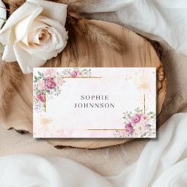 Pioenen met gouden lijst visitekaartje