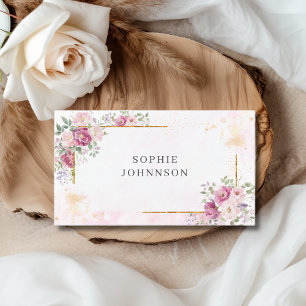 Pioenen met gouden lijst visitekaartje