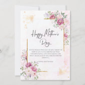 Pioenen met gouden lijsten moederdag feestdagenkaart (Voorkant)