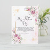 Pioenen met gouden lijsten moederdag feestdagenkaart (Staand voorkant)