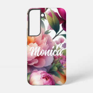 pioenen met grote waterverf samsung galaxy hoesje