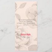 Pioenen Modern Floral huwelijksmenu Menu (Achterkant)