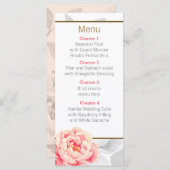 Pioenen Modern Floral huwelijksmenu Menu (Voorkant / Achterkant)