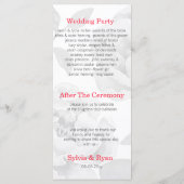 pioenen moderne bloemen huwelijksprogramma's programmakaart (Achterkant)