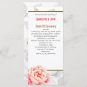 pioenen moderne bloemen huwelijksprogramma's programmakaart (Voorkant / Achterkant)