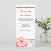 pioenen moderne bloemen huwelijksprogramma's programmakaart (Staand voorkant)