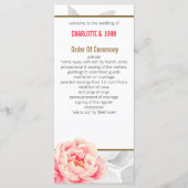 pioenen moderne bloemen huwelijksprogramma's programmakaart (Voorkant)