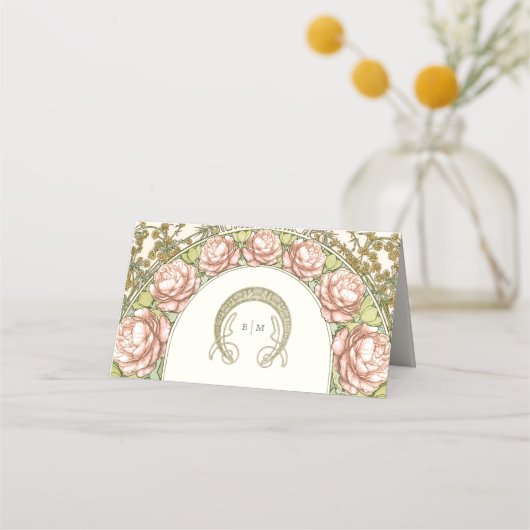 Pioenen Naam Kaarten Trouwtafel Plaatskaartje (Achterkant)