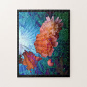 Pioenen onder water legpuzzel (Verticaal)