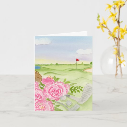 Pioenen op de golfbaan kaart (Gele Bloem)