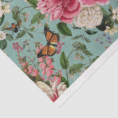 Pioenen op geweven aqua achtergrond tissuepapier (Detail)