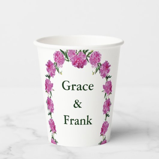 Pioenen. Papieren Bekers (Voorkant)