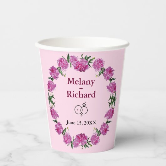 Pioenen. Papieren Bekers (Voorkant)