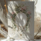 Pioenen Pastel Bloemen Rococo Bruiloft Kaart
