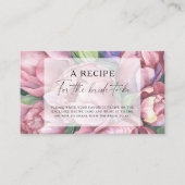  pioenen - Recept voor de bruid om te zijn Informatiekaartje (Voorkant)