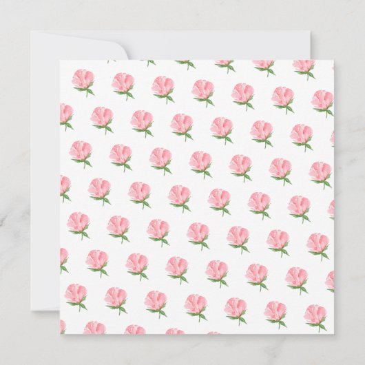 Pioenen Roos Bloemdoop Uitnodiging (Achterkant)