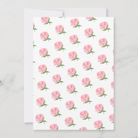 Pioenen Roos Bloemdoop Uitnodiging (Achterkant)