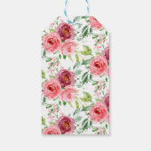 Pioenen Roos Bloemen Eerste Communie Favor Cadeau  Cadeaulabel (Achterkant)