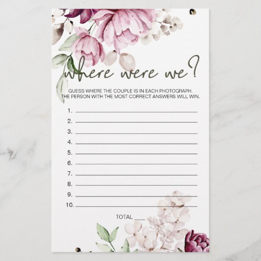 Pioenen roze bloemspel waar waren we flyer (Voorkant)